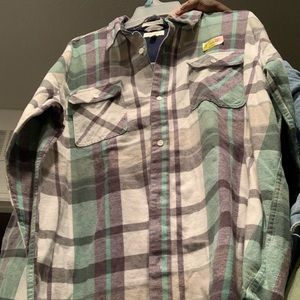 Long sleeve button down flannel shirt